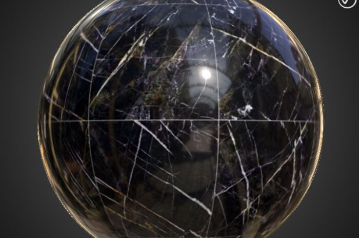Téléchargement gratuit de texture de tuile de marbre noir SBSAR PBR 4K haute résolution pour Unity, Unreal Engine et Vray