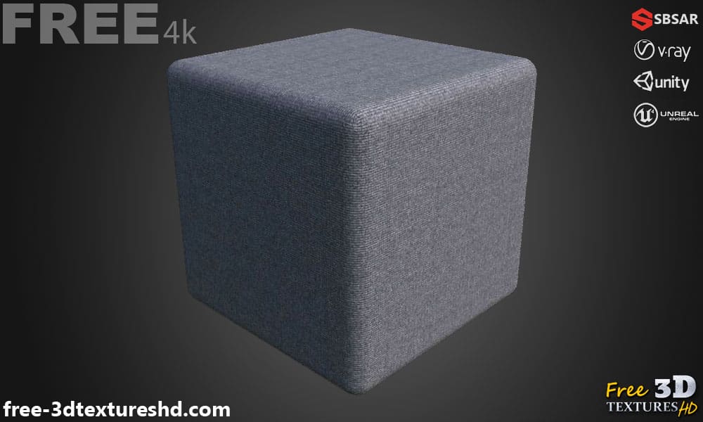 Texture PBR en tissu de tapis bleu 3D Téléchargement gratuit Substance haute résolution SBSAR Unity Unreal Vray Maps
