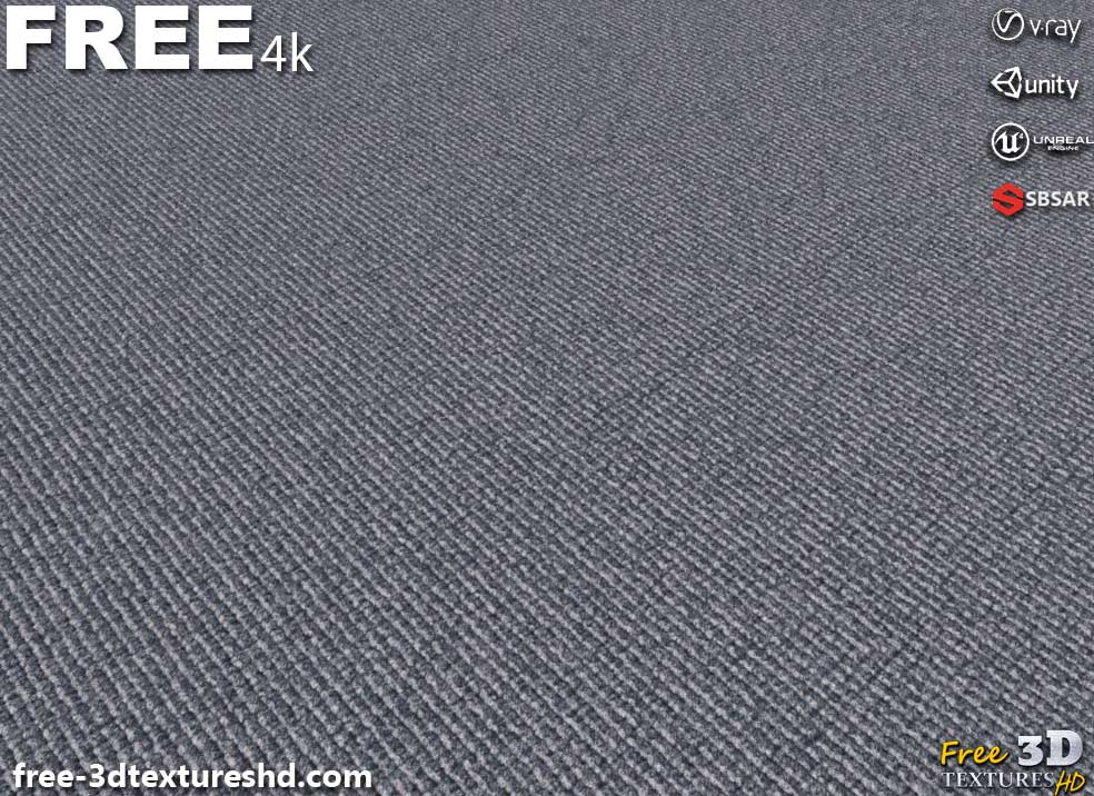 Texture PBR en tissu de tapis bleu 3D Téléchargement gratuit Substance haute résolution SBSAR Unity Unreal Vray Maps