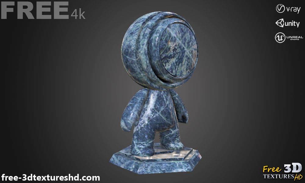 Téléchargement gratuit de texture de tuile de marbre bleu SBSAR PBR 4K haute résolution pour Unity, Unreal Engine et Vray