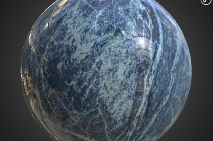 Téléchargement gratuit de texture de tuile de marbre bleu SBSAR PBR 4K haute résolution pour Unity, Unreal Engine et Vray