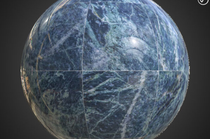 Téléchargement gratuit de texture de tuile de marbre bleu SBSAR PBR 4K haute résolution pour Unity, Unreal Engine et Vray