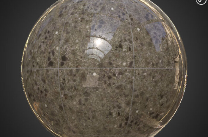 Carrelage de sol en céramique Marron avec motif terrazzo, texture PBR SBSAR transparente à télécharger gratuitement en haute résolution 4K pour Unity, Unreal Engine, et Vray