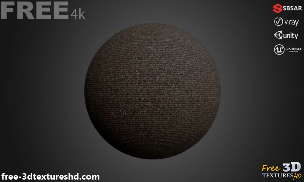 Tissu de tapis marron PBR Texture 3D Téléchargement gratuit Haute résolution Substance SBSAR Unity Unreal Vray