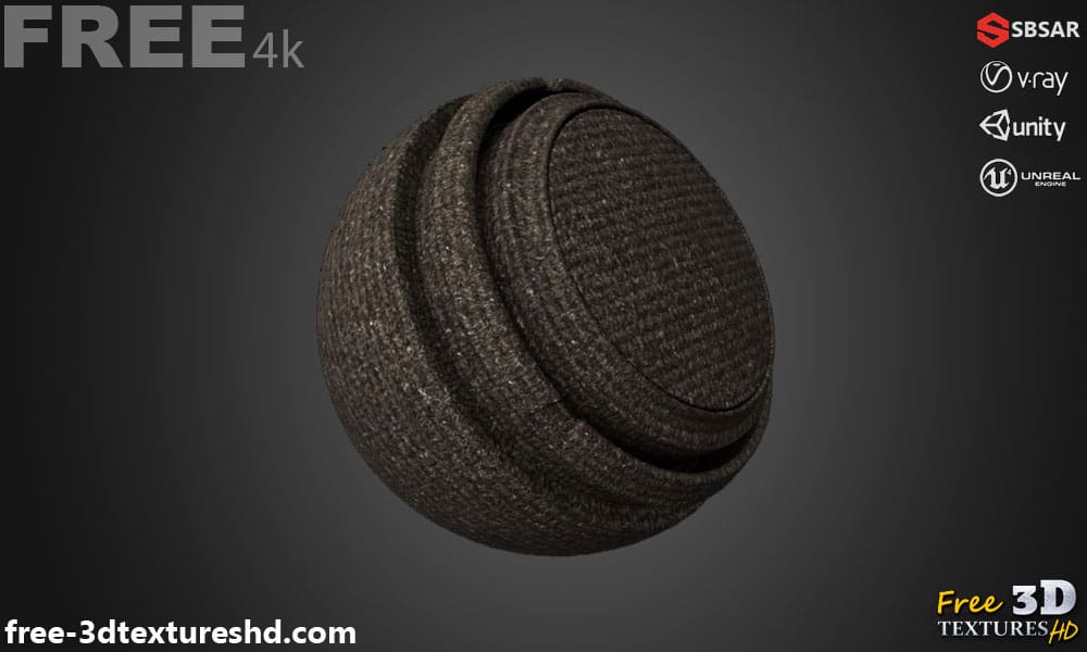 Tissu de tapis marron PBR Texture 3D Téléchargement gratuit Haute résolution Substance SBSAR Unity Unreal Vray