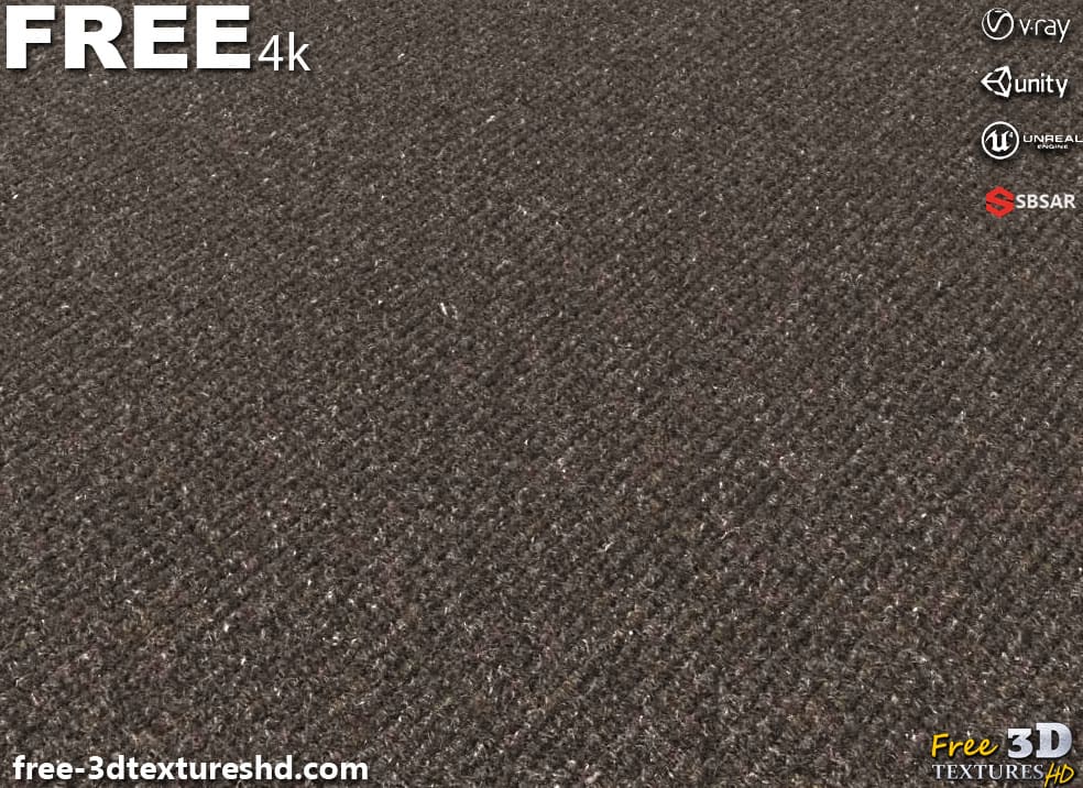 Tissu de tapis marron PBR Texture 3D Téléchargement gratuit Haute résolution Substance SBSAR Unity Unreal Vray