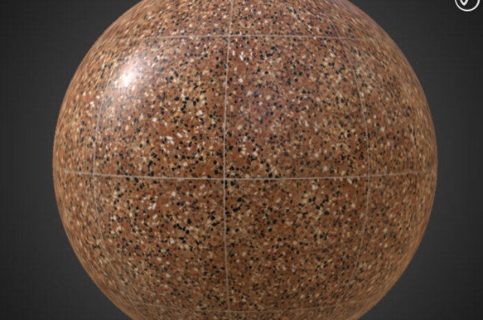 Carrelage de sol en céramique Vintage avec motif terrazzo, texture PBR SBSAR transparente à télécharger gratuitement en haute résolution 4K pour Unity, Unreal Engine, et Vray