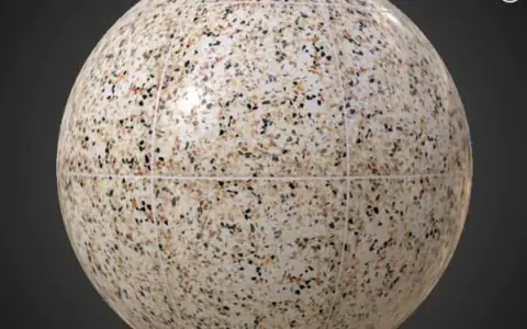 Ceramic Floor Tile Terrazzo Pattern Seamless Substance SBSAR PBR Texture Free Download 4K High Resolution for Unity, Unreal Engine, and Vray