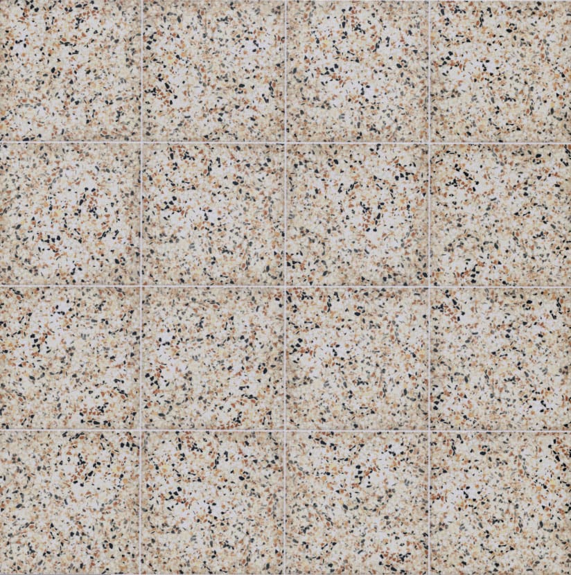Carrelage de sol en céramique avec motif terrazzo, texture PBR SBSAR transparente à télécharger gratuitement en haute résolution 4K pour Unity, Unreal Engine, et Vray