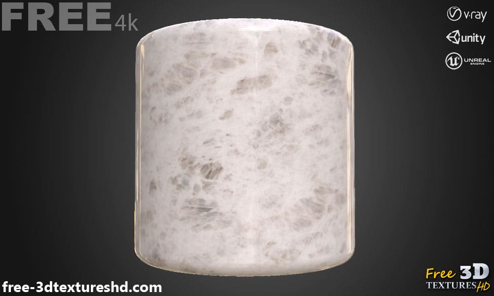 Texture PBR en marbre de quartz cristallin en haute résolution Téléchargement gratuit 4K pour Unreal Unity et Vray