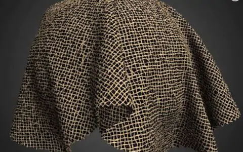 Tissu à armure toile ancien endommagé PBR Texture 3D Téléchargement gratuit Haute résolution Substance SBSAR Unity Unreal
