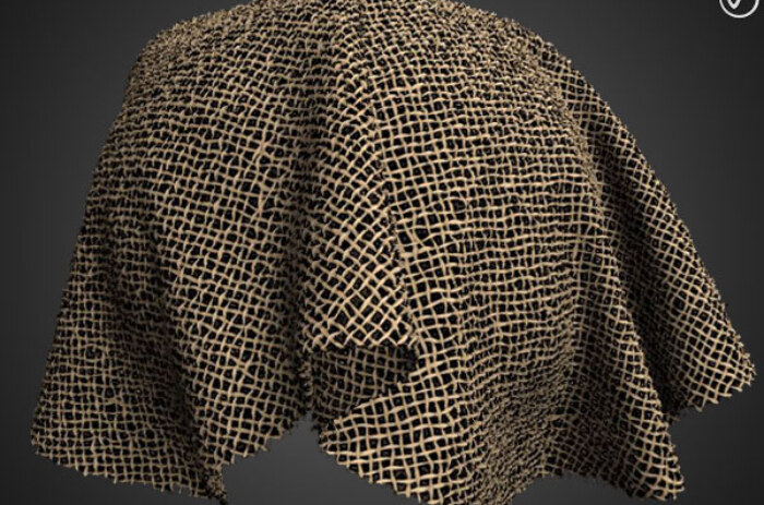 Tissu à armure toile ancien endommagé PBR Texture 3D Téléchargement gratuit Haute résolution Substance SBSAR Unity Unreal