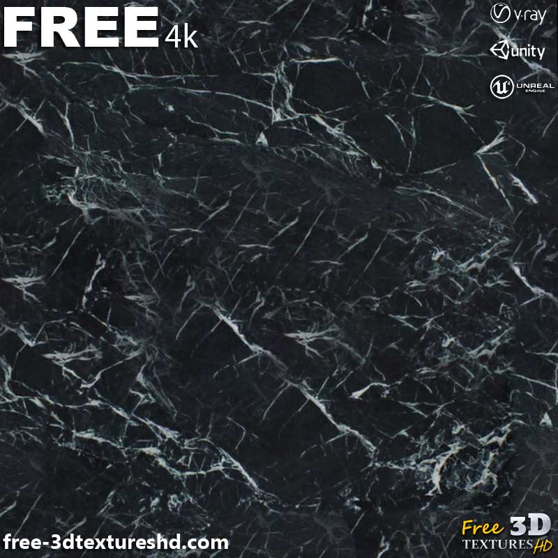 Green Marble PBR Texture in High Resolution Free Download 4K for Unreal Unity and Vray