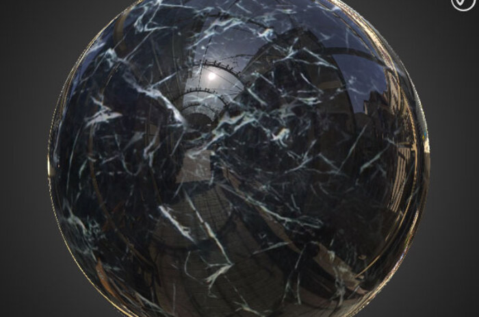 Texture PBR en marbre vert à télécharger gratuitement en haute résolution 4K pour Unity, Unreal Engine et Vray