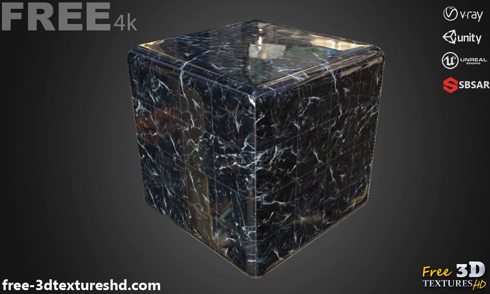 Téléchargement gratuit de texture de tuile de marbre vert SBSAR PBR 4K haute résolution pour Unity, Unreal Engine et Vray