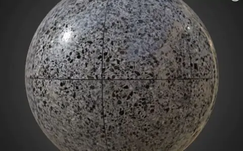 grey Ceramic Floor Tile Terrazzo Pattern Seamless Substance SBSAR PBR Texture Free Download 4K High Resolution for Unity, Unreal Engine, and Vray