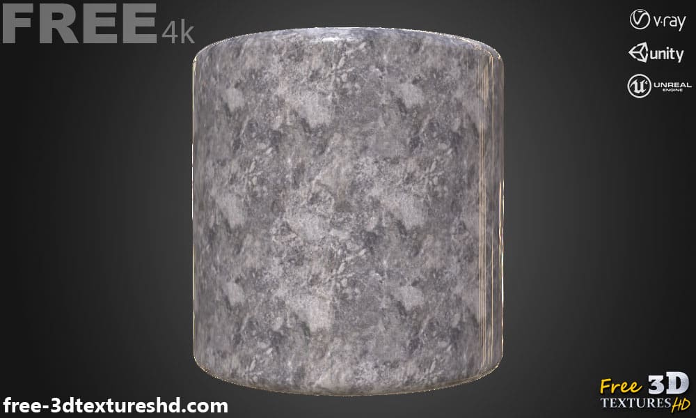Texture PBR de marbre gris en haute résolution Téléchargement gratuit 4K pour Unreal Unity et Vray