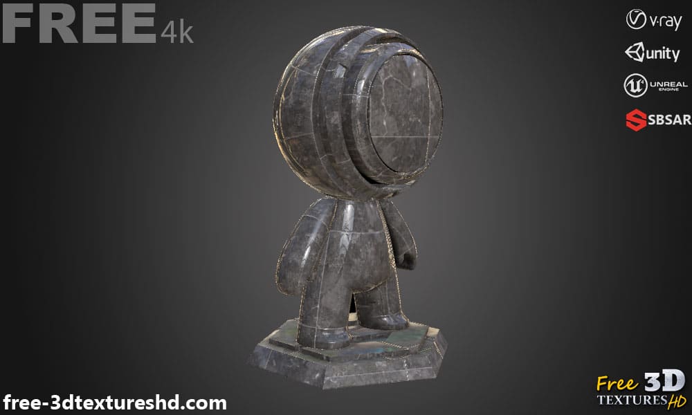 Téléchargement gratuit de texture de carrelage en marbre gris sans couture SBSAR PBR haute résolution Unreal Vray