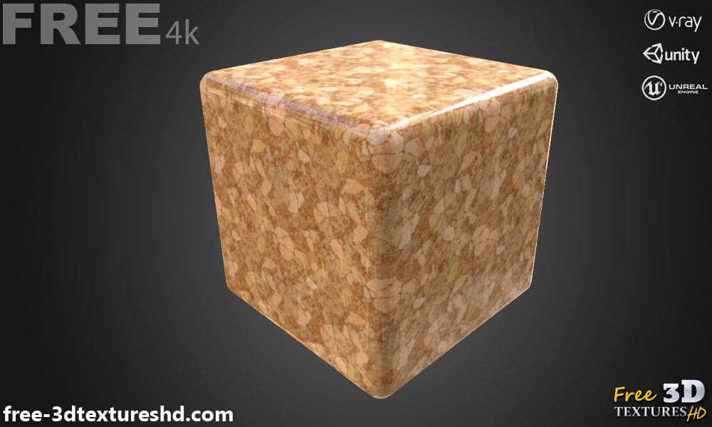 Texture PBR en marbre rouge brun italien 3D Téléchargement gratuit Haute résolution Unity Unreal Vray