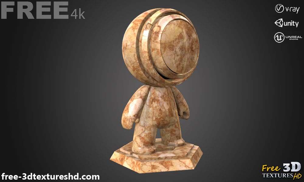 Texture PBR en marbre rouge brun italien 3D Téléchargement gratuit Haute résolution Unity Unreal Vray