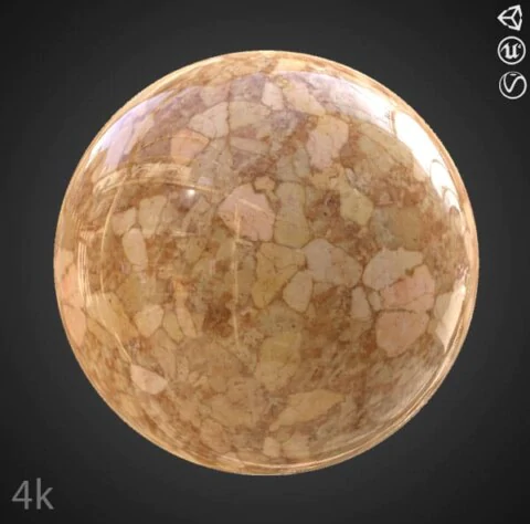 Italian Brown Red Marble PBR Texture 3D Free Download High Resolution Unity Unreal Vray