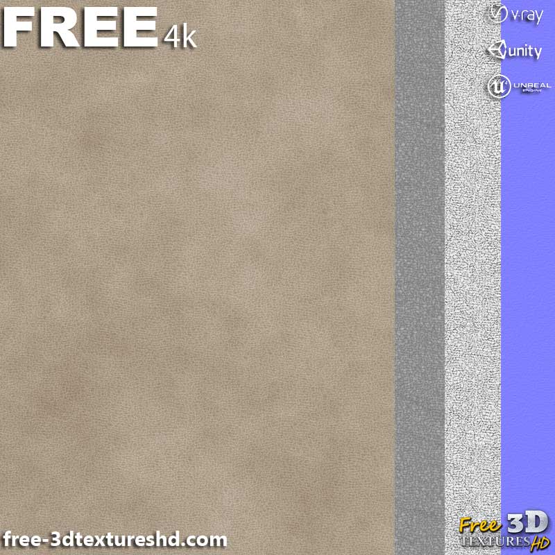 Texture 3D SBSAR de cuir gris naturel, téléchargement gratuit, haute résolution 4K, pour Unity, Unreal Engine et Vray