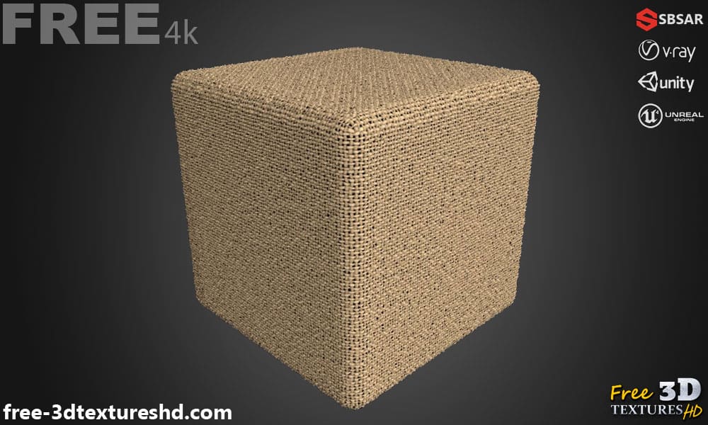 Tissu à toile Substance SBSAR Téléchargement gratuit Texture PBR 3D haute résolution pour Unity Unreal Vray