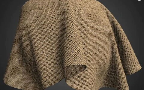 Plain Weave Square Fabric Brown PBR Texture 3D Free Download High Resolution Substance SBSAR Unity Unreal Vray