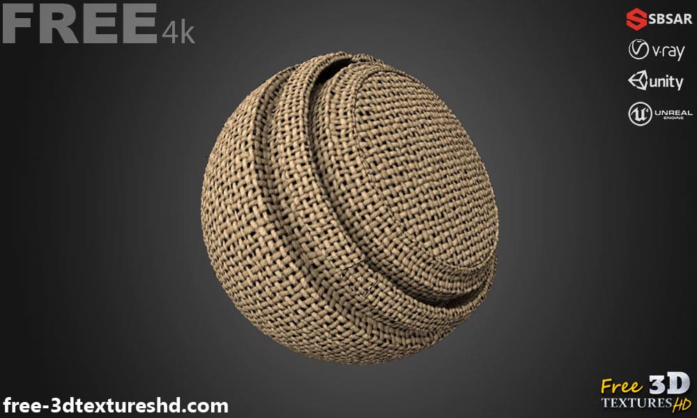 Tissu à toile Substance SBSAR Téléchargement gratuit Texture PBR 3D haute résolution pour Unity Unreal Vray