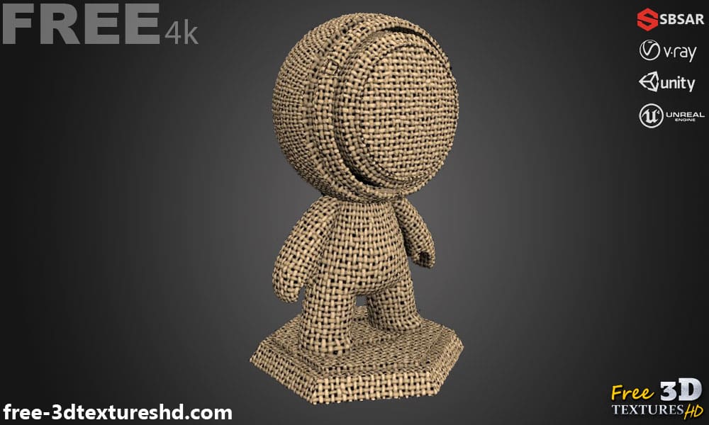 Tissu à toile Substance SBSAR Téléchargement gratuit Texture PBR 3D haute résolution pour Unity Unreal Vray