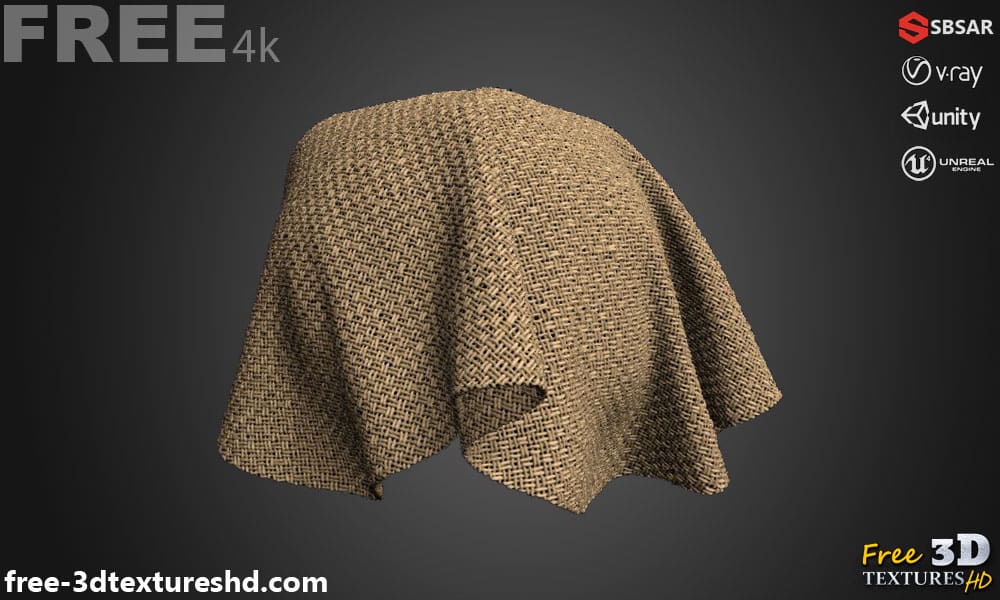 Tissu à toile Substance SBSAR Téléchargement gratuit Texture PBR 3D haute résolution pour Unity Unreal Vray