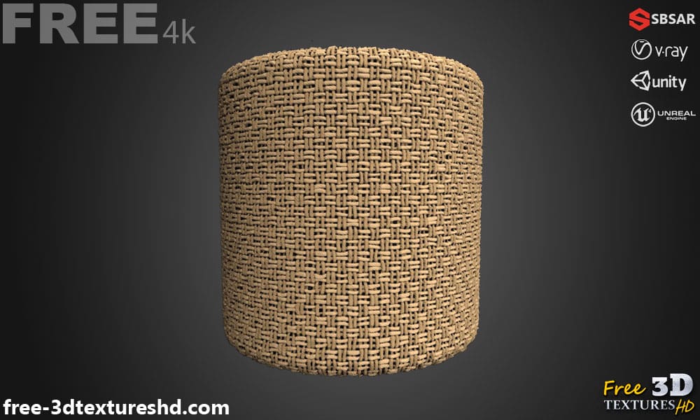 Tissu à armure toile ancien endommagé PBR Texture 3D Téléchargement gratuit Haute résolution Substance SBSAR Unity Unreal