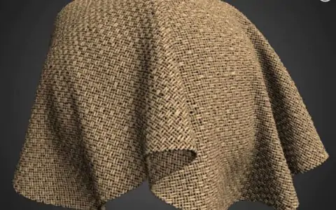 Tissu carré à toile marron PBR Texture 3D Téléchargement gratuit Haute résolution Substance SBSAR Unity Unreal Vray