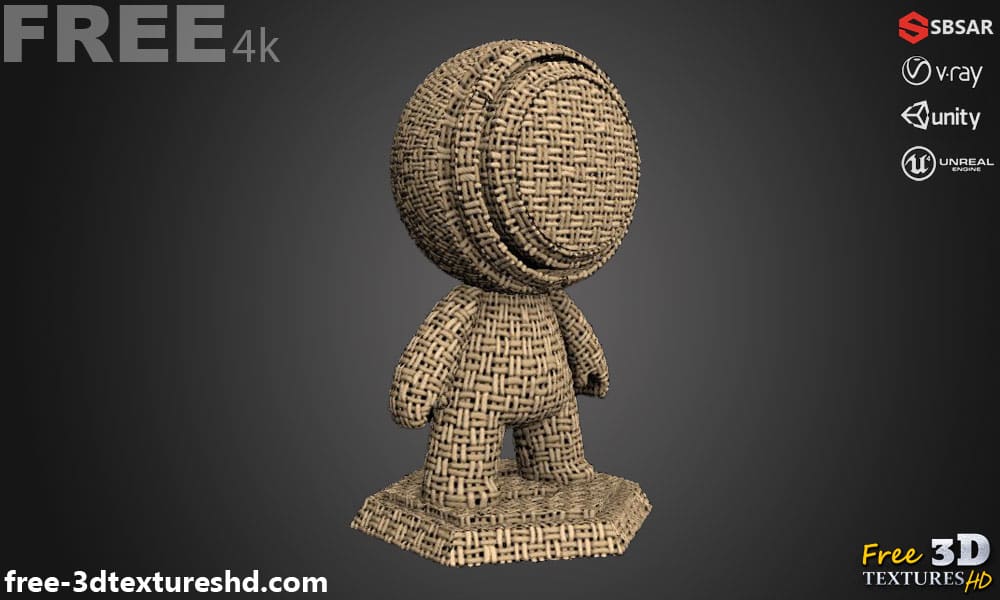 Tissu à toile Substance SBSAR Téléchargement gratuit Texture PBR 3D haute résolution pour Unity Unreal Vray
