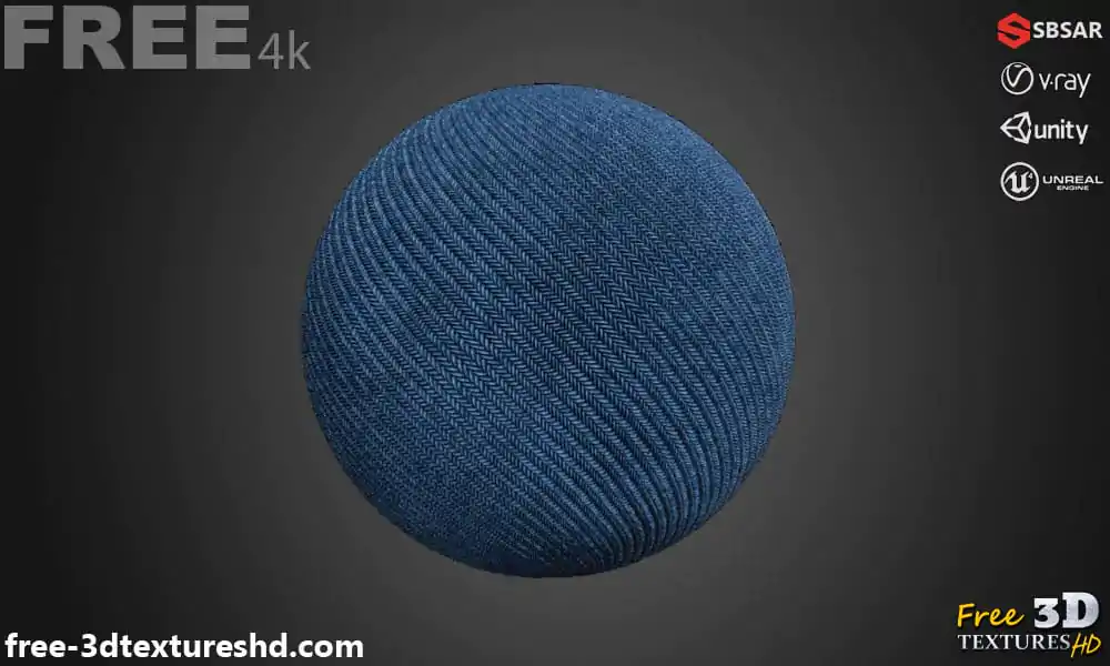 Synthetic-fabric-twill-weave-blue-PBR-texture-3D-free-download-High-resolution-Substance-Sbsar-Unity-Unreal-Vray-2