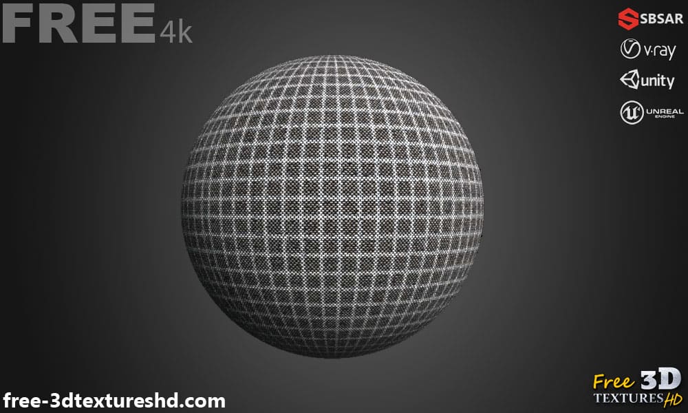 Tissu Tweed Gris Tissu PBR Texture 3D Téléchargement Gratuit Haute Résolution Substance SBSAR Unity Unreal Vray