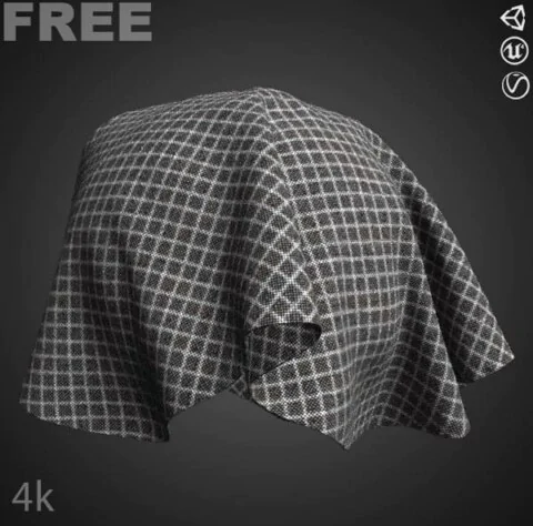 Tweed Cloth Gray Fabric PBR Texture 3D Free Download High Resolution Substance SBSAR Unity Unreal Vray