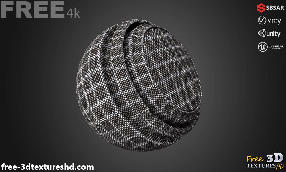 Tissu Tweed Substance SBSAR Téléchargement gratuit Texture PBR 3D haute résolution pour Unity Unreal Vray