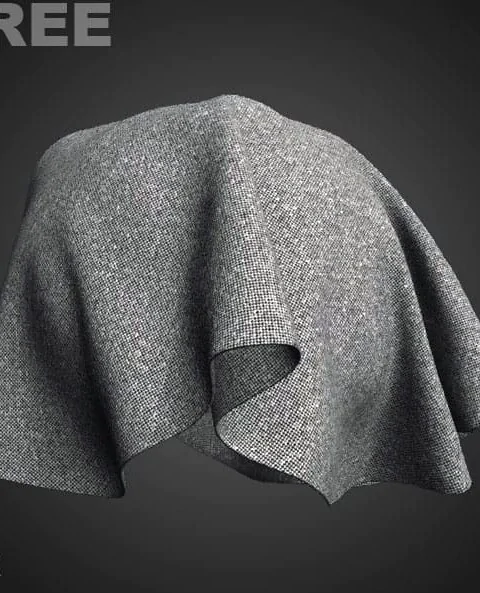 Tweed Cloth Gray Fabric PBR Texture 3D Free Download High Resolution Substance SBSAR Unity Unreal Vray