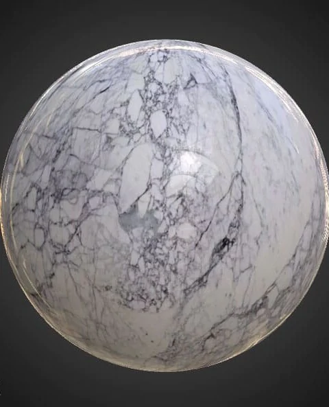 White Marble PBR Texture 3D Free Download 4K High Resolution for Unity, Unreal Engine, and Vray