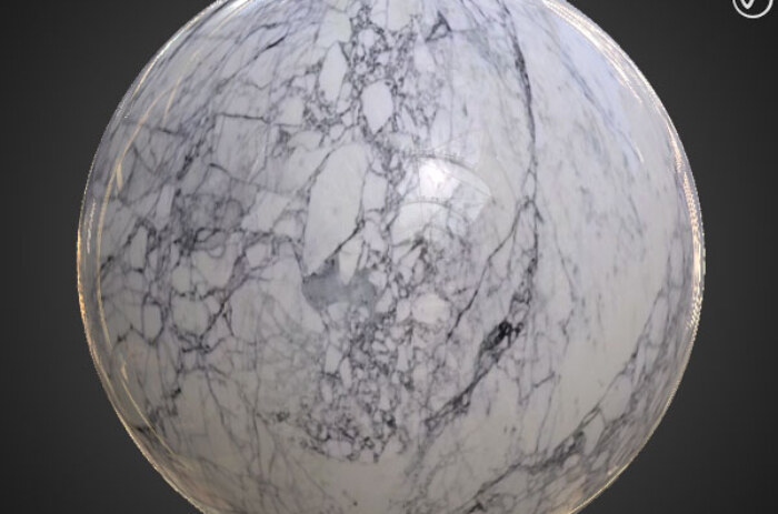 Texture PBR en marbre blanc 3D Téléchargement gratuit 4K haute résolution pour Unity, Unreal Engine et Vray