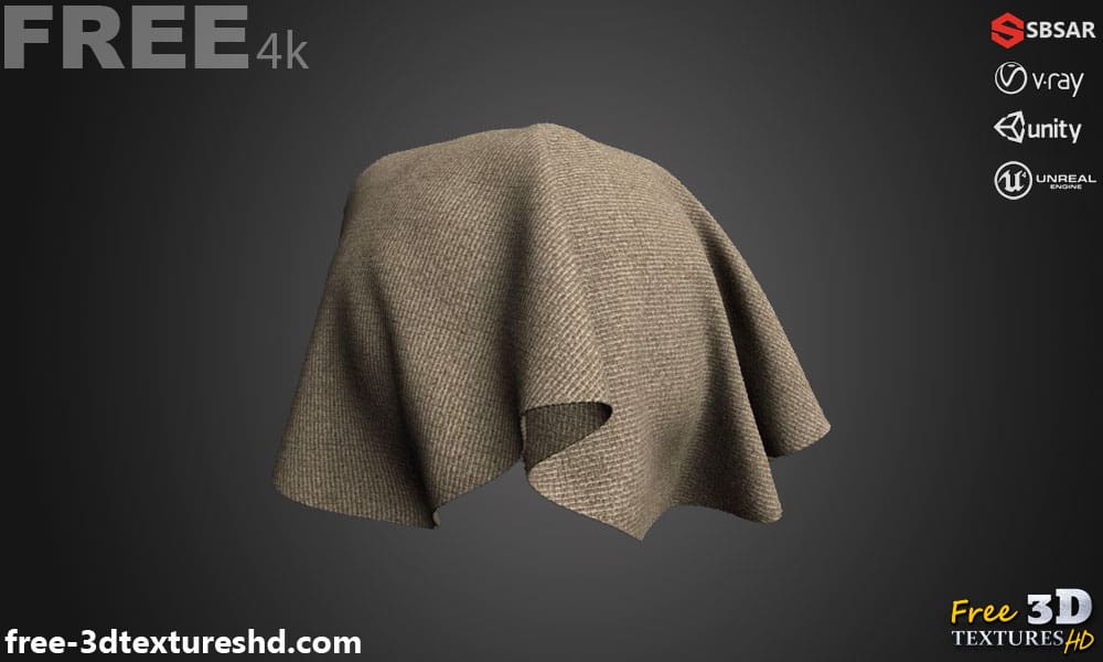 Tissu de tapis beige PBR Texture 3D Téléchargement gratuit Haute résolution Substance SBSAR Unity Unreal Vray Render
