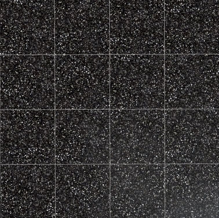 Carrelage de sol en céramique Black Venezia avec motif terrazzo, texture PBR SBSAR à télécharger gratuitement en haute résolution 4K pour Unity, Unreal Engine, et Vray