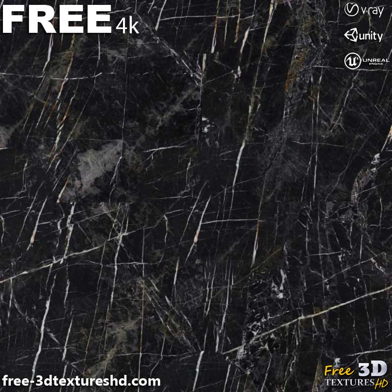 Téléchargement gratuit de texture de tuile de marbre noir SBSAR PBR 4K haute résolution pour Unity, Unreal Engine et Vray