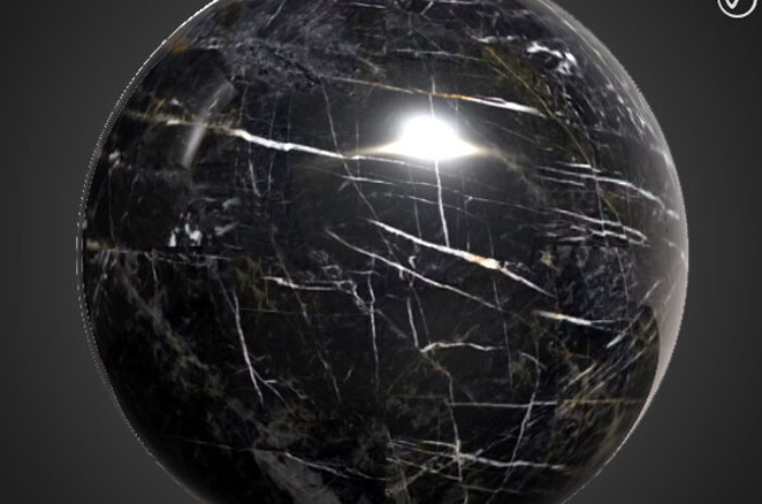 Texture PBR en marbre noir et jaune Téléchargement gratuit 4K haute résolution pour Unity, Unreal Engine et Vray