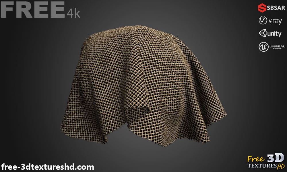 Tissu à armure toile ouverte PBR Texture 3D Téléchargement gratuit Haute résolution Substance SBSAR Unity Unreal Vray