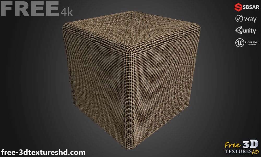 Tissu à armure toile ouverte PBR Texture 3D Téléchargement gratuit Haute résolution Substance SBSAR Unity Unreal Vray