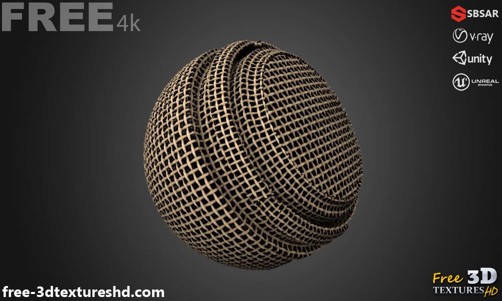 Tissu à armure toile ouverte PBR Texture 3D Téléchargement gratuit Haute résolution Substance SBSAR Unity Unreal Vray