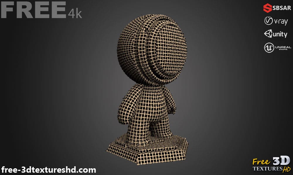 Tissu à armure toile ouverte PBR Texture 3D Téléchargement gratuit Haute résolution Substance SBSAR Unity Unreal Vray