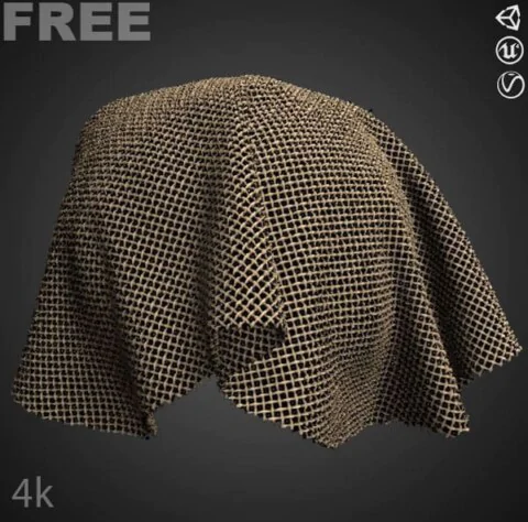 Open Plain Weave Fabric PBR Texture 3D Free Download High Resolution Substance SBSAR Unity Unreal Vray